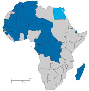     Countries usually considered as Francophone Africa. These countries had a population of 321 million in 2007. Their population is projected to reach 733 million in 2050.      Countries sometimes considered as Francophone Africa