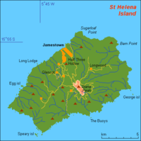 Map of St. Helena.