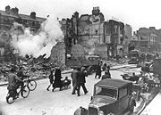 A London street hit during the Blitz of World War II