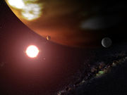 An artist's impression of the outer most planet, Gliese 876b.