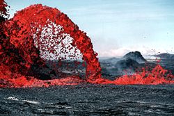 10 m high fountain of lava, Hawaii, United States