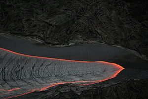 Pāhoehoe Lava Flow at the Big Island of Hawaii in September, 2007