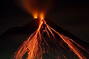 The Arenal Volcano, Costa Rica, is a stratovolcano.