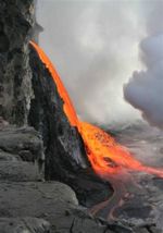 A lava cascade in Hawaii, United States