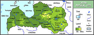 Map of Latvia 1920-1940