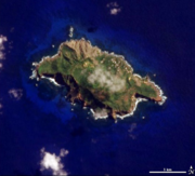 Satellite photo of Pitcairn Island