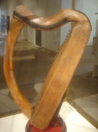 The harp (or clarsach) was an instrument associated with medieval Scottish culture. This one, now in the Museum of Scotland, is a one of only three surviving medieval Gaelic harps.