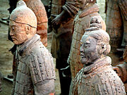 Some of the thousands of life-size Terracotta Warriors of the Qin Dynasty, ca. 210 BCE.
