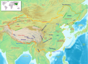 Main geographic features and regions of China.