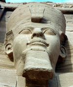 Ramesses II: one of four external seated statues at Abu Simbel