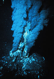 A black smoker, a type of hydrothermal vent