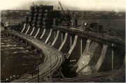 DniproGES hydroelectric power plant under construction circa 1930