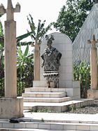 A statue of a chief in Bana, West Province, shows the prestige afforded such rulers. The Cameroonian government recognises the power of traditional authorities provided their rulings do not contradict national law.