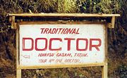 A traditional doctor advertises his services in Tatum, Northwest Province. Such healers are popular alternatives to conventionally trained doctors.