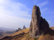 Volcanic plugs dot the landscape near Rhumsiki, Far North Province.