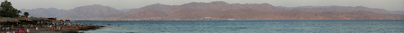 Eilat and the Red Sea with Jordan on the other side