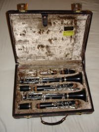 A pair of Boehm-System Soprano Clarinets – one in B♭ and one in A.