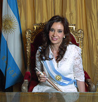 Current president Cristina Fernández de Kirchner, in office since December 2007