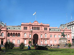 Casa Rosada, Buenos Aires city centre. The President's offices are housed here.