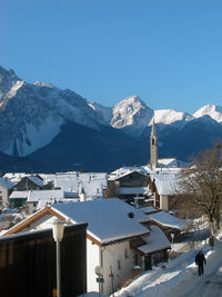 A winter view of Sent in the canton of Graubünden.