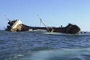 The tanker Jessica aground in the Galapagos, January 2001