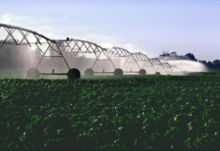 Overhead irrigation, center pivot design