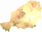 Satellite image of Niger, generated from raster graphics data supplied by The Map Library