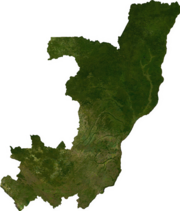 Satellite image of Congo, generated from raster graphics data supplied by The Map Library
