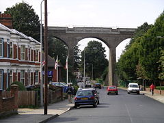 Railway viaduct over Spring Road, Ipswich