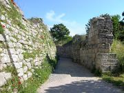 Portion of the legendary walls of Troy (VII), identified as the site of the Trojan War (ca. 1200 BCE)