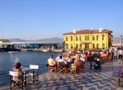 Cafés at the port of İzmir