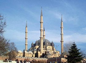 Selimiye Mosque in the city of Edirne, one of the many historical mosques in Turkey