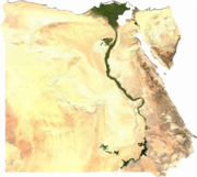 Satellite image of Egypt, generated from raster graphics data supplied by The Map Library