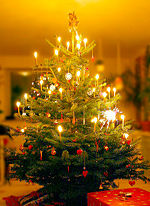 Christmas tree in a Danish home, 2004