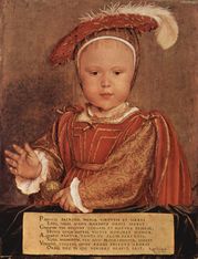Prince Edward in 1538Painting by Hans Holbein