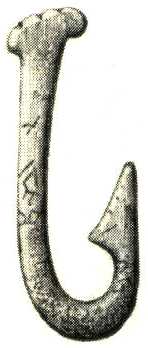 Stone Age fish hook made from bone.
