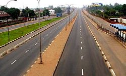 Lagos BRT segregated lanes and bus shelter on Ikorodu road