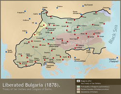 Bulgaria according to the Treaty of San Stefano.