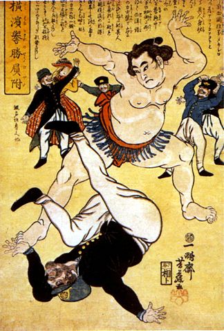 Image:Foreigner and Wrestler at Yokohama 1861.jpg