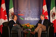 President Calderón and Canadian Prime Minister Harper at the 2007 North American Leaders' Summit.