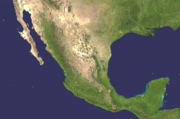 A picture of Mexico as seen from space.