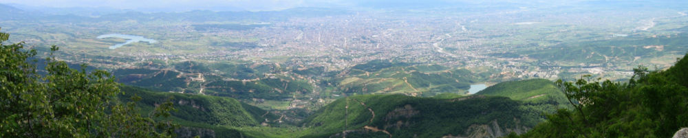 Panoramic view of Tirana as seen from Dajti Mountain.