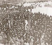  Declaration of the independence in Pärnu on 23 February in 1918. One of the first images of the Republic.