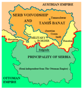 Two autonomous Serbias - Austrian and Ottoman Serbia, 1849