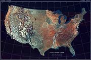 Topographic map of the contiguous United States