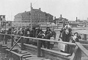 Ellis Island in 1902, the main immigration port for immigrants entering the United States in the late 19th and early 20th centuries.