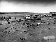 An abandoned farm in South Dakota during the Dust Bowl, 1936