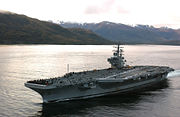 The USS Ronald Reagan aircraft carrier