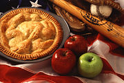 American cultural icons: apple pie, baseball, and the American flag