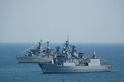 Hellenic Navy Frigates HS Spetsai (Meko class) and HS Bouboulina (S class).